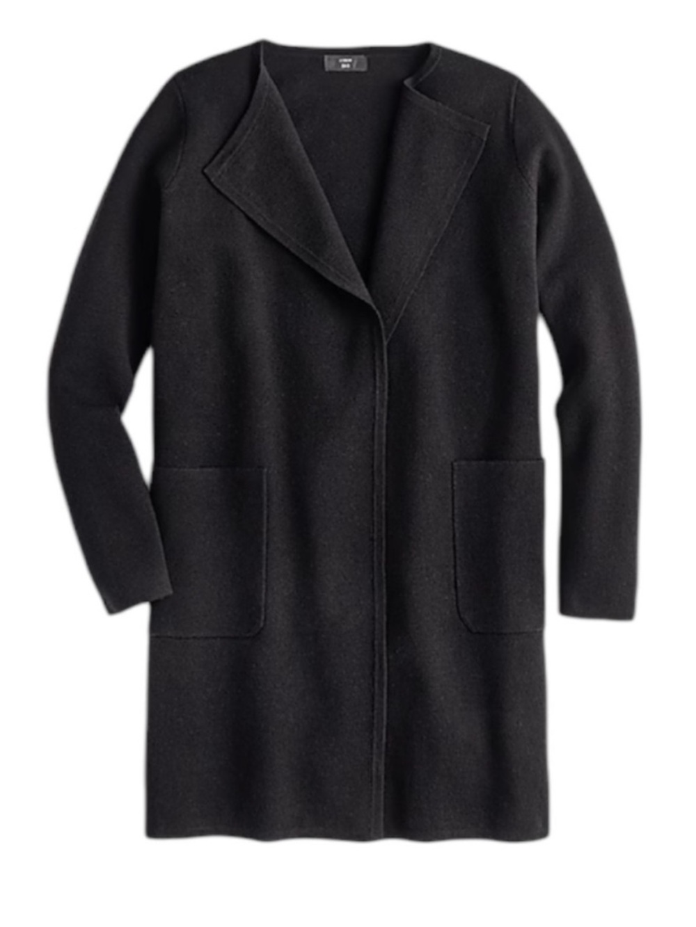 J. Crew Open-Front Longline Juliette Cardigan Coatigan in Black
